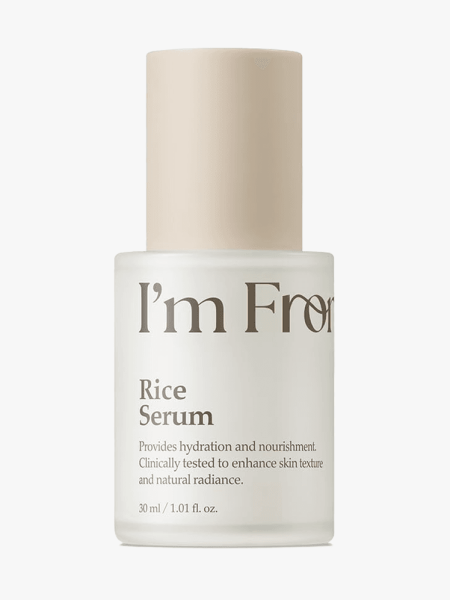 I'm From Rice Serum in branded component on a light gray background