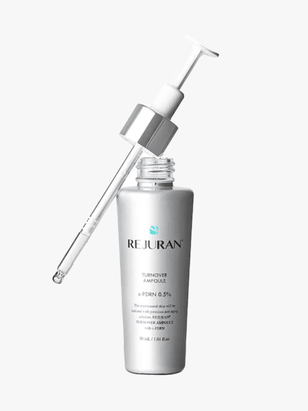 Rejuran Turnover Ampoule c-PDRN 0.5% Renewing Serum in branded component on a light gray background
